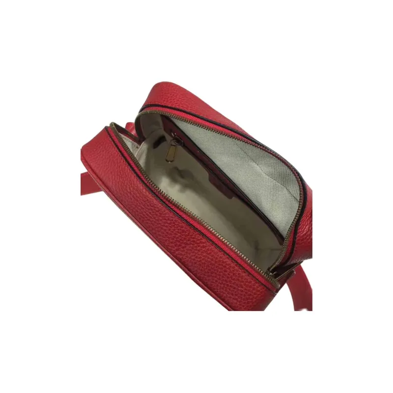 GUCCI Leather Camera Bag, Crossbody Bag, Shoulder Bag Trumpets Unisex Red-4