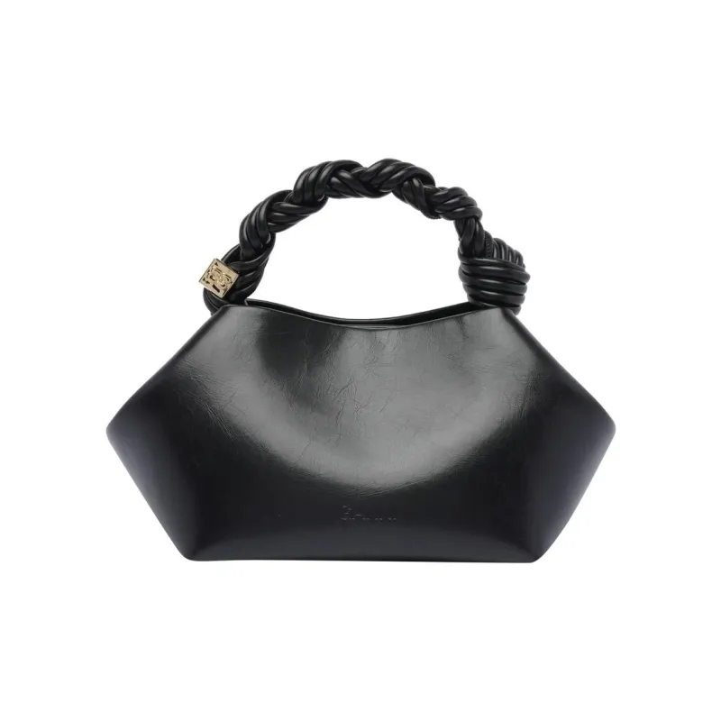 GANNI Polyurethane Shoulder Bag Crossbody Bag Handbag Small Size Women's Black-1