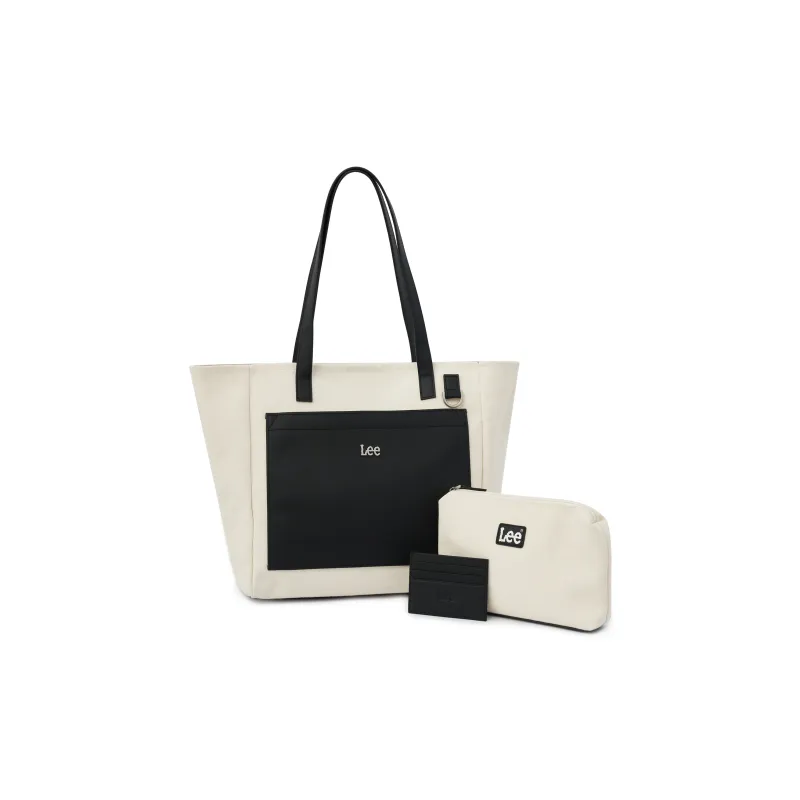 Lee Fabric Tote Shoulder Bag Beach Bag Women's Milk White-0