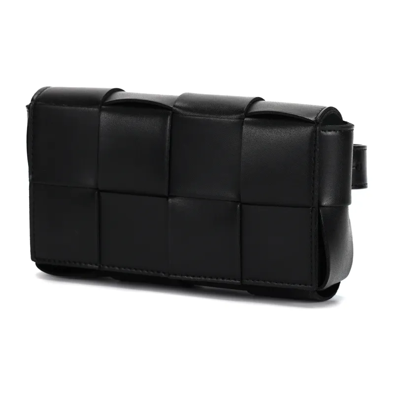 Bottega Veneta Cow Leather Fanny Pack Men's Black-1