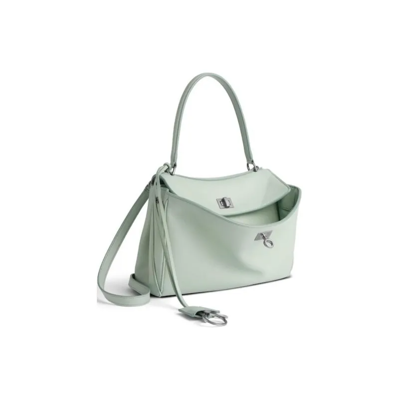 Balenciaga Rodeo Smooth Calf Leather One Shoulder Handbags Small Size Women's Green-2