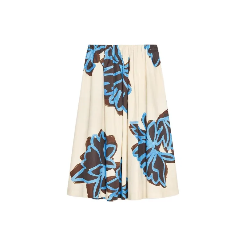 ZARA ZW Series Casual Long Skirts Women's Nude/Blue-1