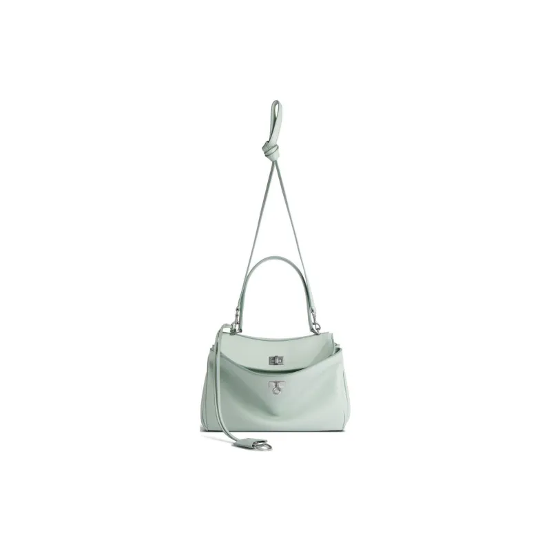 Balenciaga Rodeo Smooth Calf Leather One Shoulder Handbags Small Size Women's Green-1
