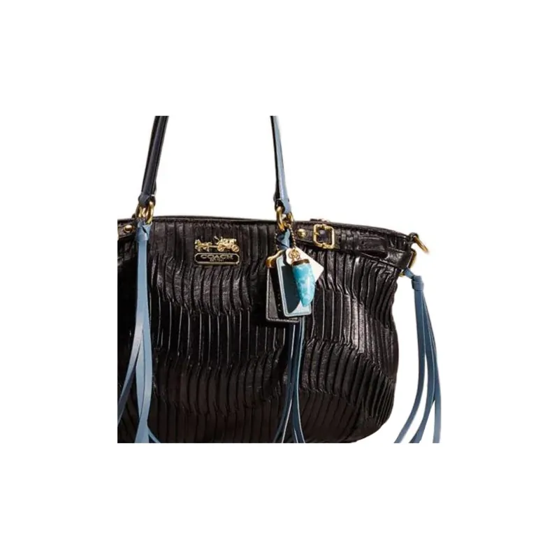 COACH Sophia Leather Handbags Shoulder Bag Crossbody Bag Large Size Women's Black-4