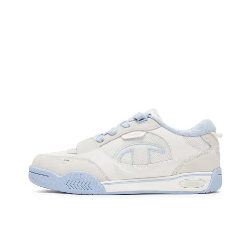Champion Low Top Skateboard Shoes Women's Milk White/Peak Blue