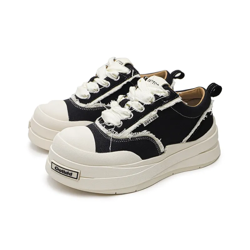 ESTEE GEEA Coverage Anti-Slip And Wear-Resistant Lightweight Height Increasing Low-Top Skateboard Shoes Unisex Black-1