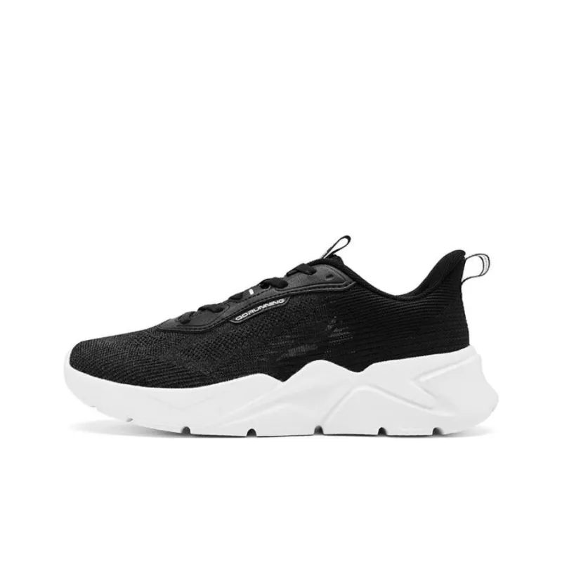 QIAODAN Breathable Low-Top Running Shoes Women's Black White-0