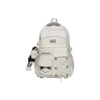 BUBM Nylon Backpack Unisex Black/White/Gray/Red