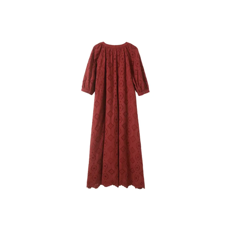 3COLOUR Long Sleeved Dress Women's Cherry Red-1