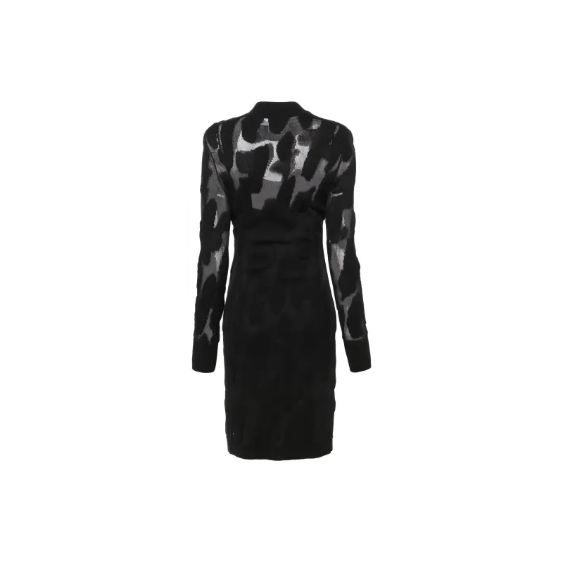 Ferragamo 3D knit Semi sheer Midi Dress-1