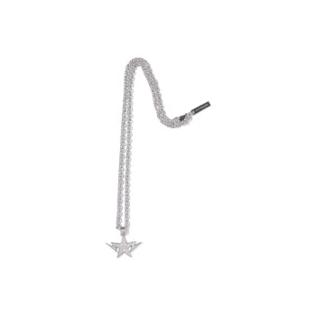 A BATHING APE Metallic Silver Necklaces Unisex