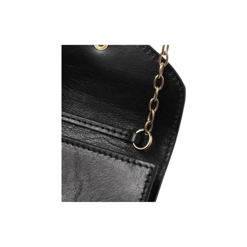 Il Bisonte Leather Card Holder Women's Black-3