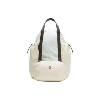 Lululemon Nylon Carry Backpack Women's Breeze Mint Green & Light Ivory White & Graphite Gray