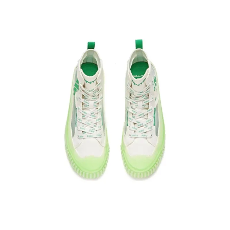 Sprite x Anta Anti Slip Wear Resistant Breathable Coverage High Top Canvas Shoes Men's White Green-3