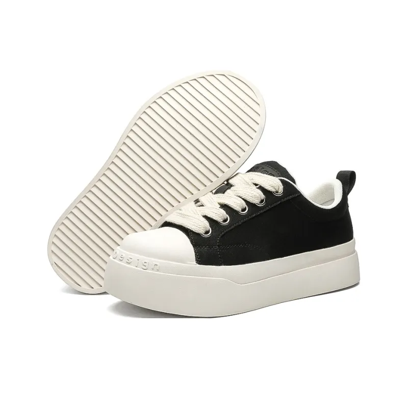 Rummaden Cushioning Abrasion Resistant Balance Low Top Skateboard Shoes Unisex Black-5