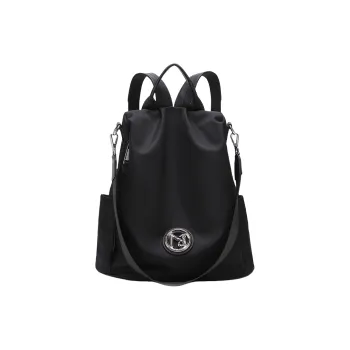 PESASRIE Nylon Backpack Regular Women's Black/Coffee