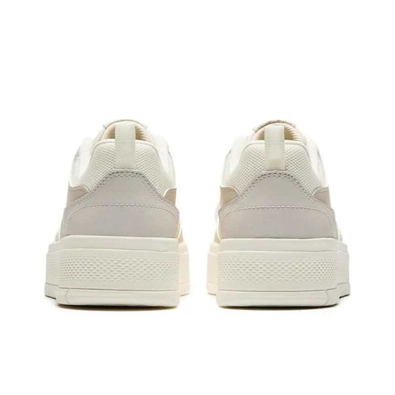 Anta Light Breeze Anti Slip Wear Resistant Low Top Skateboard Shoes Women's White Yellow-3