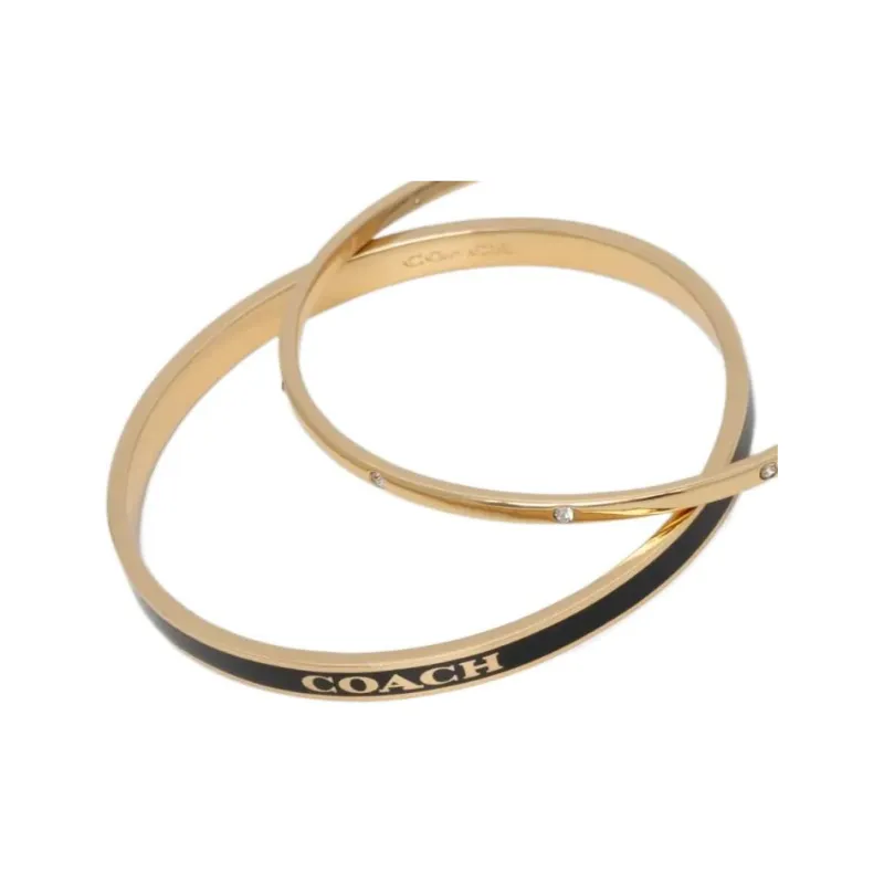 COACH Brass Bangles Women's Black Gold-1