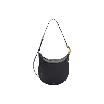 JIL SANDER Calfskin Hobo Bag, Portable Crossbody Bag, Shoulder Bag Small Size Women's Black