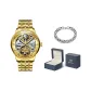 Gold-Tone Steel Band[Includes:Exclusive Box+Steel Bracelet]