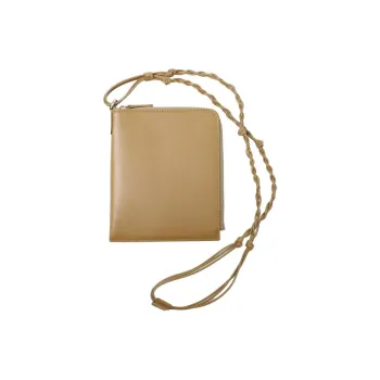 JIL SANDER Calfskin Passport Holder Men's Khaki