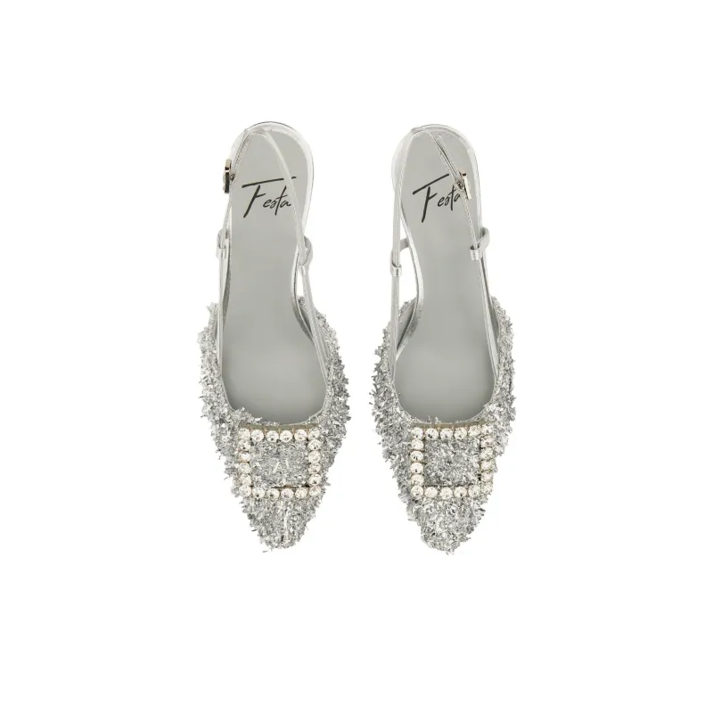 Roberto Festa Slim Heel High Heels Women's Silver-5