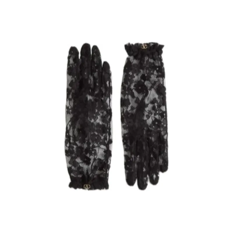 Valentino Cotton Gloves Women's Black-0