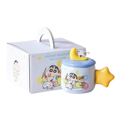One Mai House X Crayon Shin Chan Collaboration Dreamy Starry Moon Ceramic Mug With Lid Refined Box 400ml