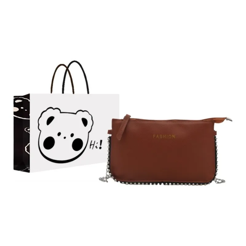 NX DOUGHNUT PU Japanese Style Minimalist Bead Chain Small Square Bag Crossbody Bag Regular Women's Multicolor-12
