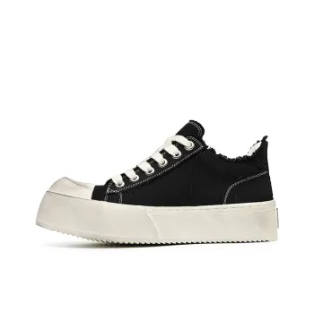 Angelmi Wear Resistant Slip Resistant Coverage Low Top Canvas Shoes Unisex Black