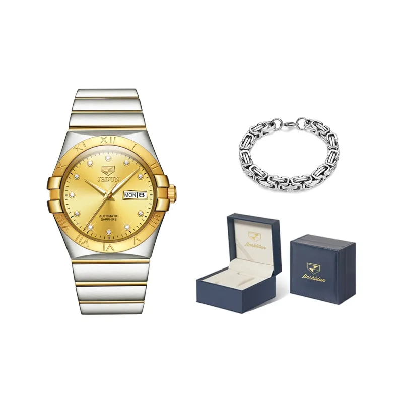 Jin Shi Dun Artisan Collection Mechanical Movement Stainless Steel Watchband Watch Men's Watches White Dial-4