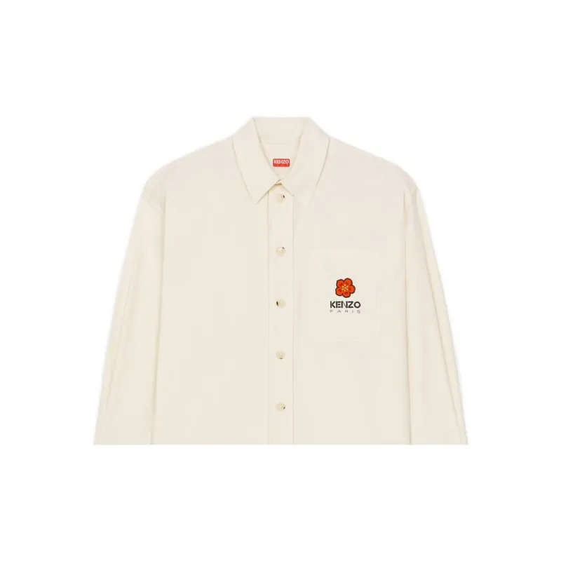 KENZO Boke Flower Logo Embroidered Buttoned Shirt-4
