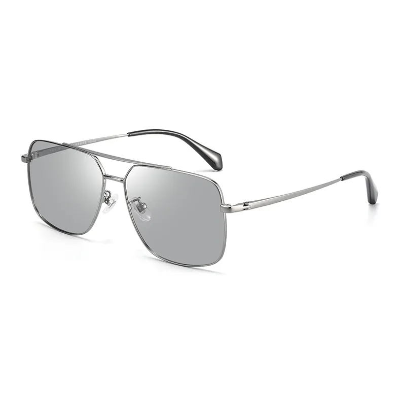PARIM Stainless Steel Square Sunglasses Men's Gunmetal-3