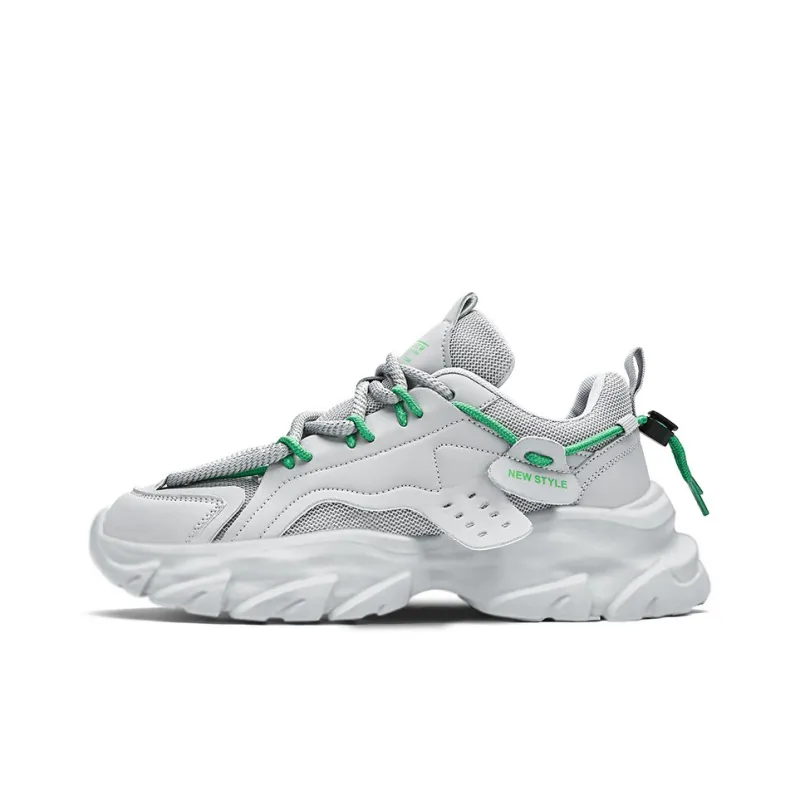OUGLEMEN Coverage Height Increasing, Abrasion Resistant, Lightweight, And Breathable Low Top Chunky Sneakers Men's Box-1