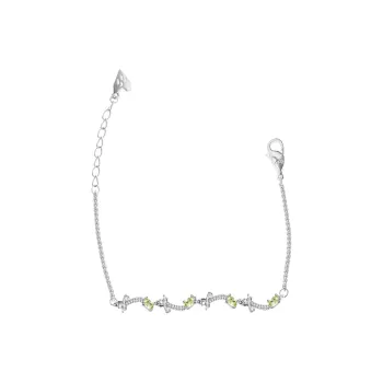 PARANOID PUPPY Premium White Mint Green Zircon Bracelet Bestie Layering Women's