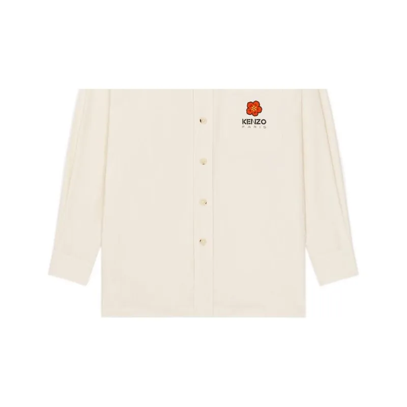 KENZO Boke Flower Logo Embroidered Buttoned Shirt-5