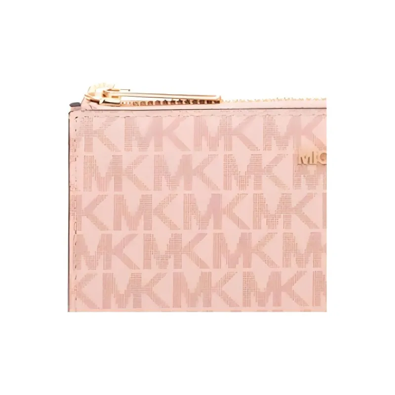 MICHAEL KORS Jet Set Travel Canvas Clutches Wallets Women's Light Pink-4