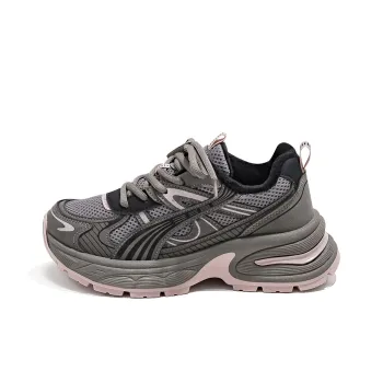 HUANQIU Anti Slip And Wear Resistant Lightweight Low Top Chunky Sneakers Women's Taupe