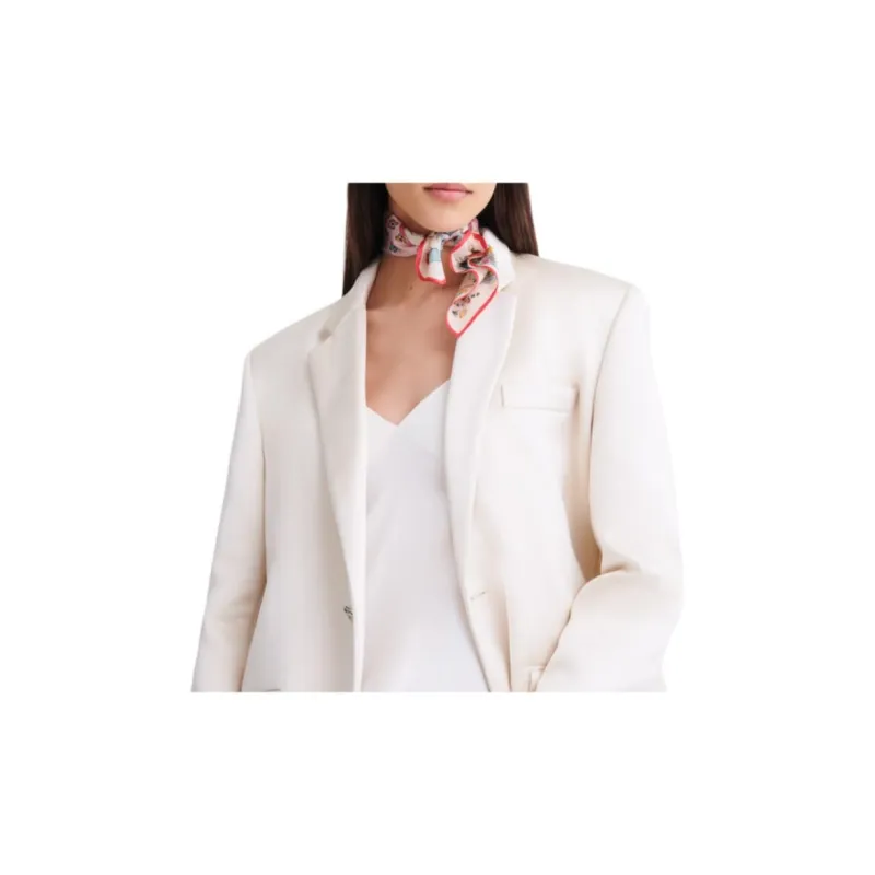 LONGCHAMP Silk Scarves Women's Pink-2