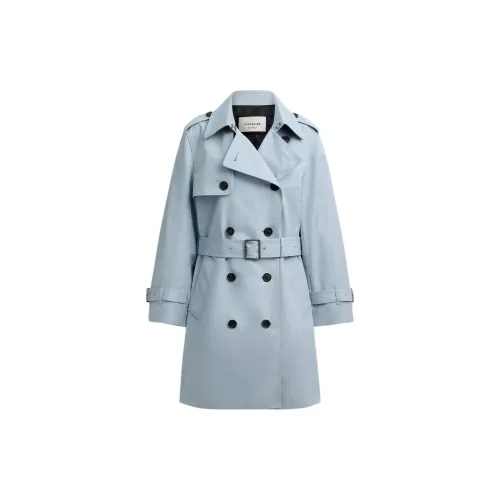 COACH SS25 Trench Coat Women's Blue