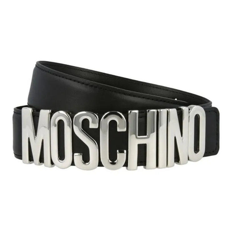 MOSCHINO Calf Leather Logo Belt-1