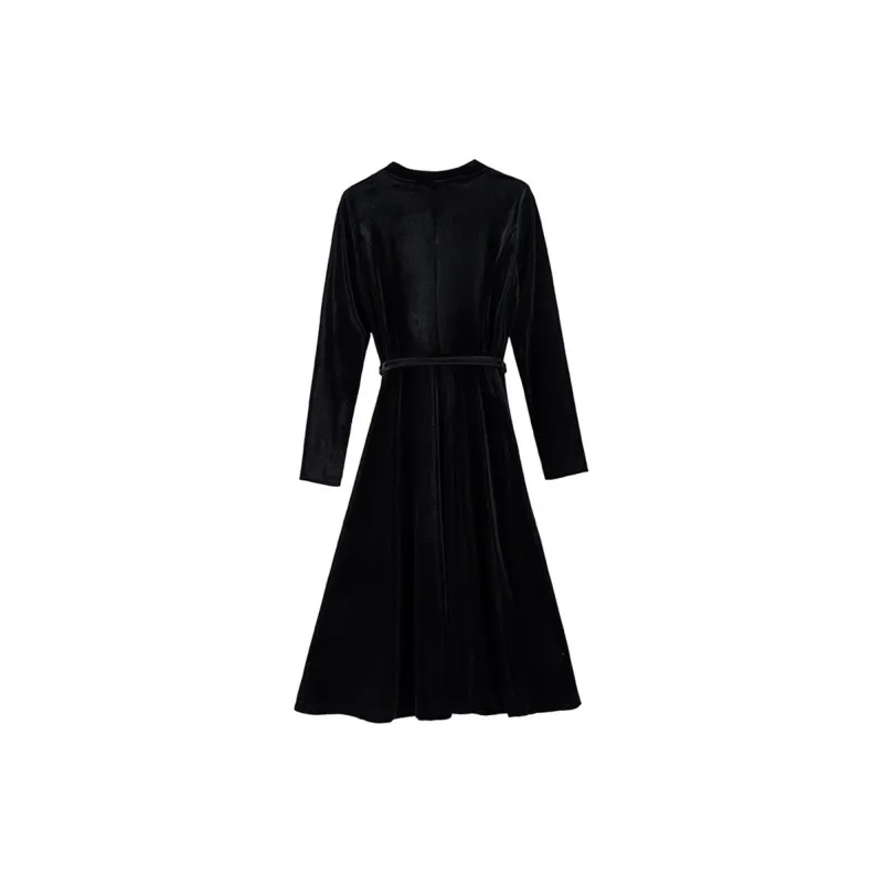LSVE Long Sleeved Dresses Women's Black-1