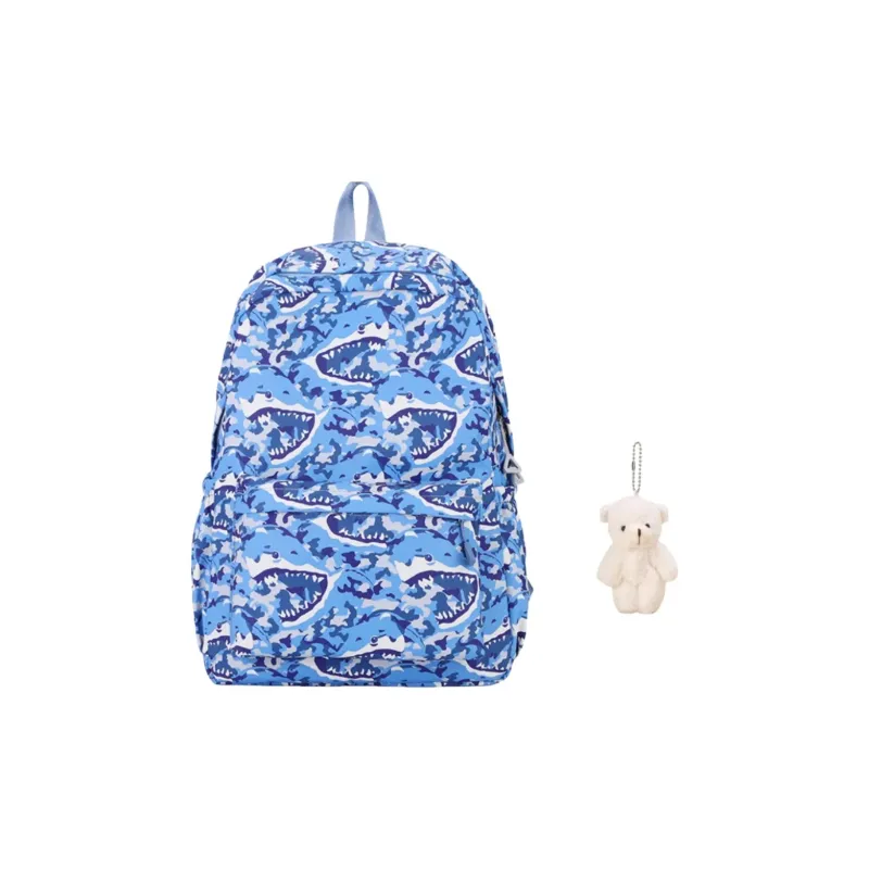 MOK Nylon Backpack Unisex Black/Violet/Light Blue/Sky Blue/Royal Blue-13