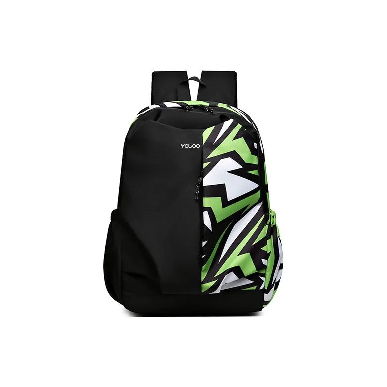 Yalu Polyester Backpack Laptop Backpack Regular Unisex White/Red/Green/Blue-8