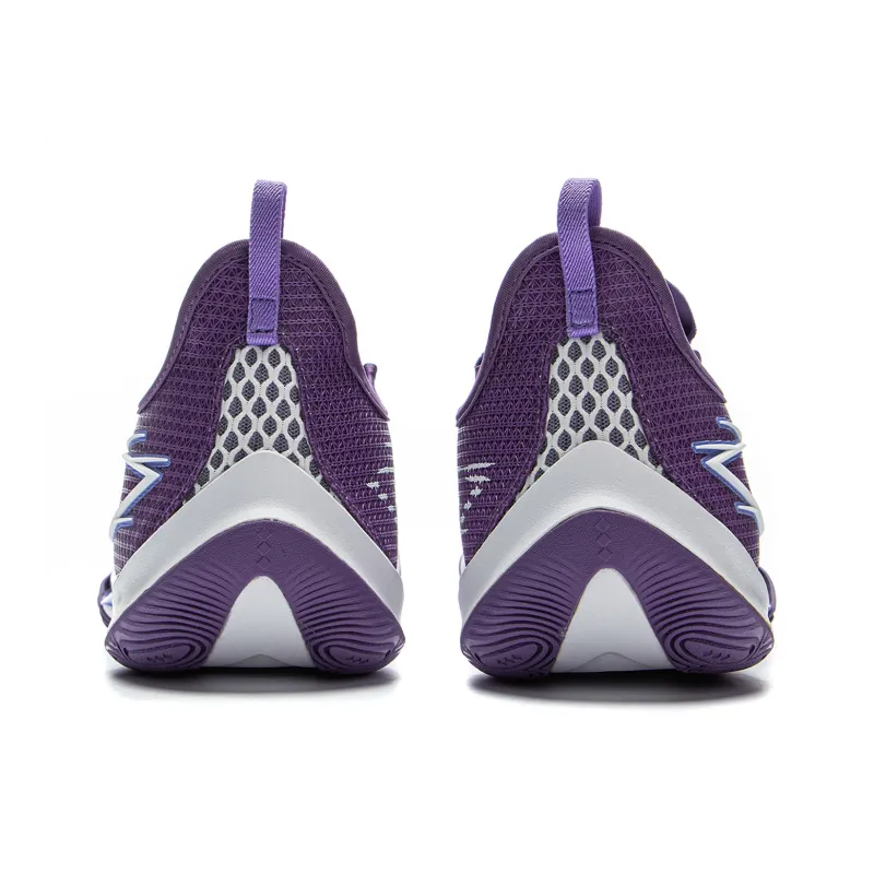 LiNing Cushioned Slip Resistant Abrasion Resistant Low Top Basketball Shoes Men's Mineral Purple-5