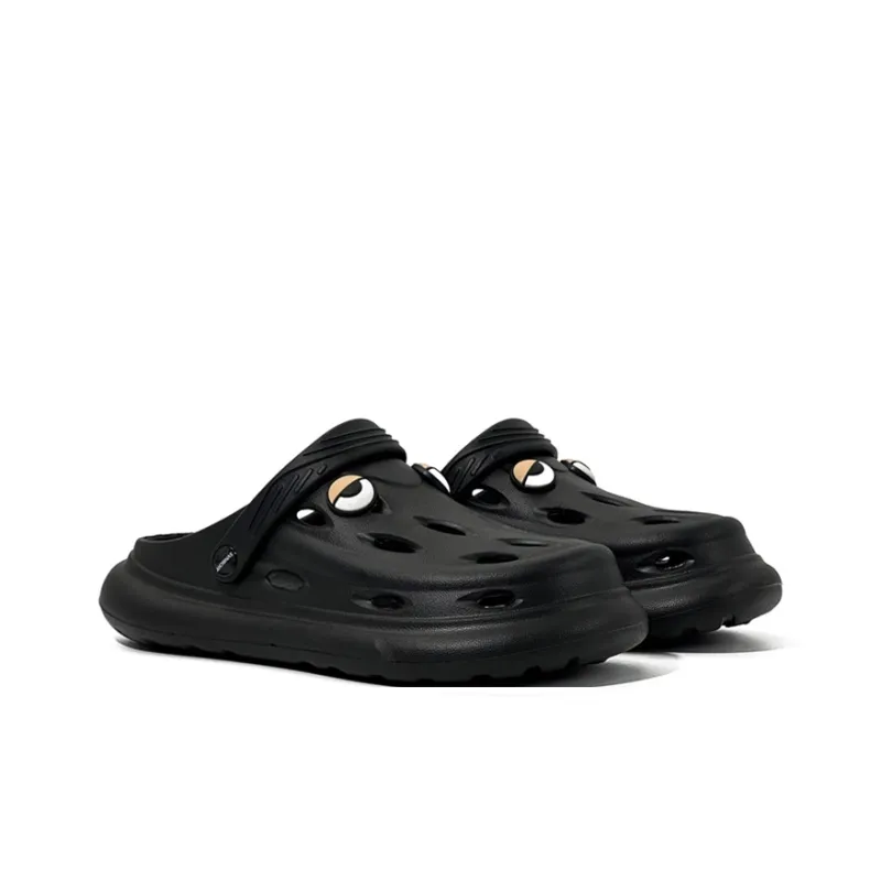 OUBT Quirky Sleepy Emoji Clogs Men's Black-3