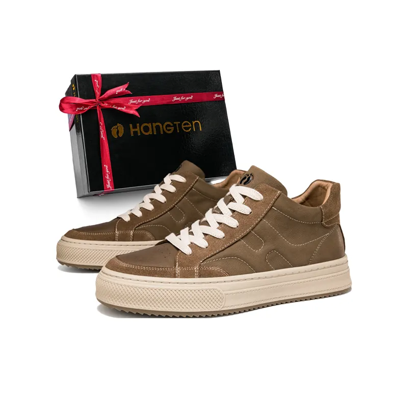 HANG TEN Lightweight Height Increasing Wear-Resistant Slip-Resistant Low-Top Skateboard Shoes Men's-7