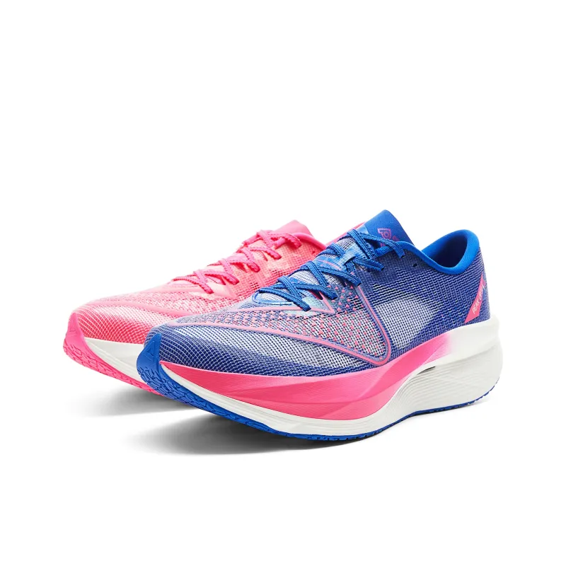 PEAK Cushioning Rebound Abrasion Resistant Slip Resistant Low Top Running Shoes Men's Glossy Finish Blue Rose Red-2