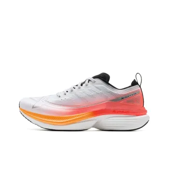 XTEP Cushioned Slip Resistant Abrasion Resistant Low Top Long Distance Running Running Shoes Unisex White Red Black
