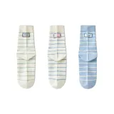 [3 Pack/Label]White Green Stripes+White Blue Stripes+Blue